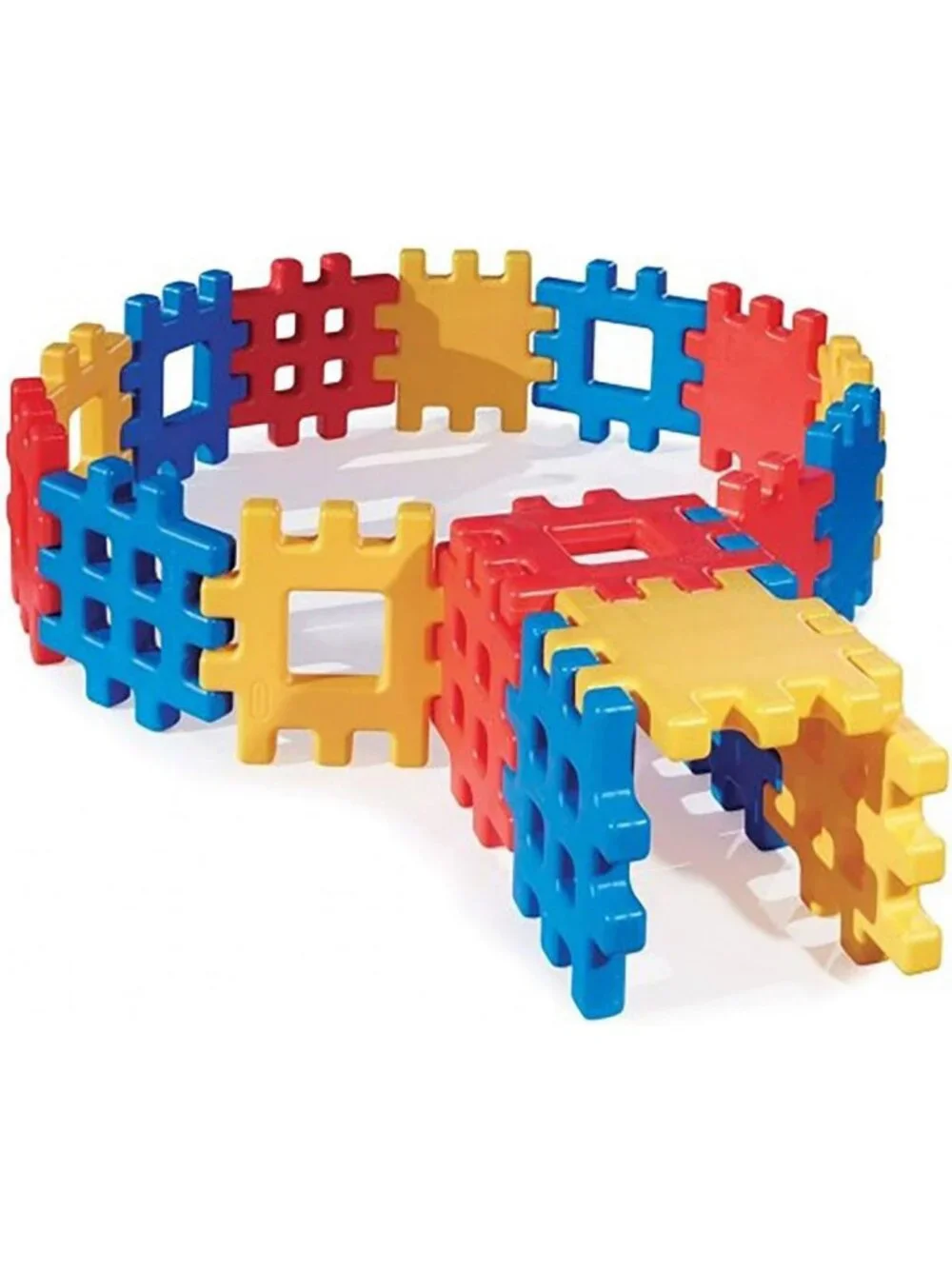 Colorful Big Waffle Block Set - 18 Pieces for Creative Building Fun